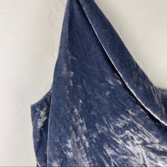 Hudson Velvet Cowl Neck Camisole in Slate Blue Gray Women's Size Small - Picture 3 of 8